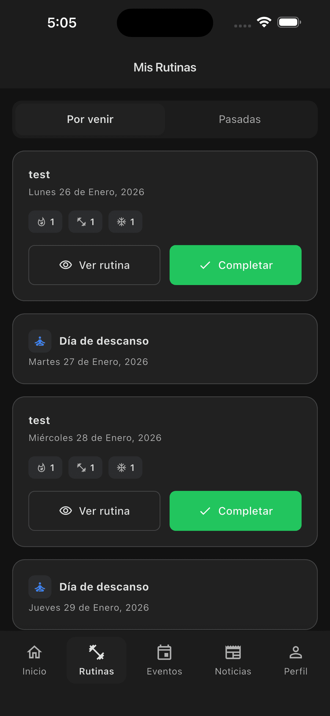 Athlo app - Rutinas